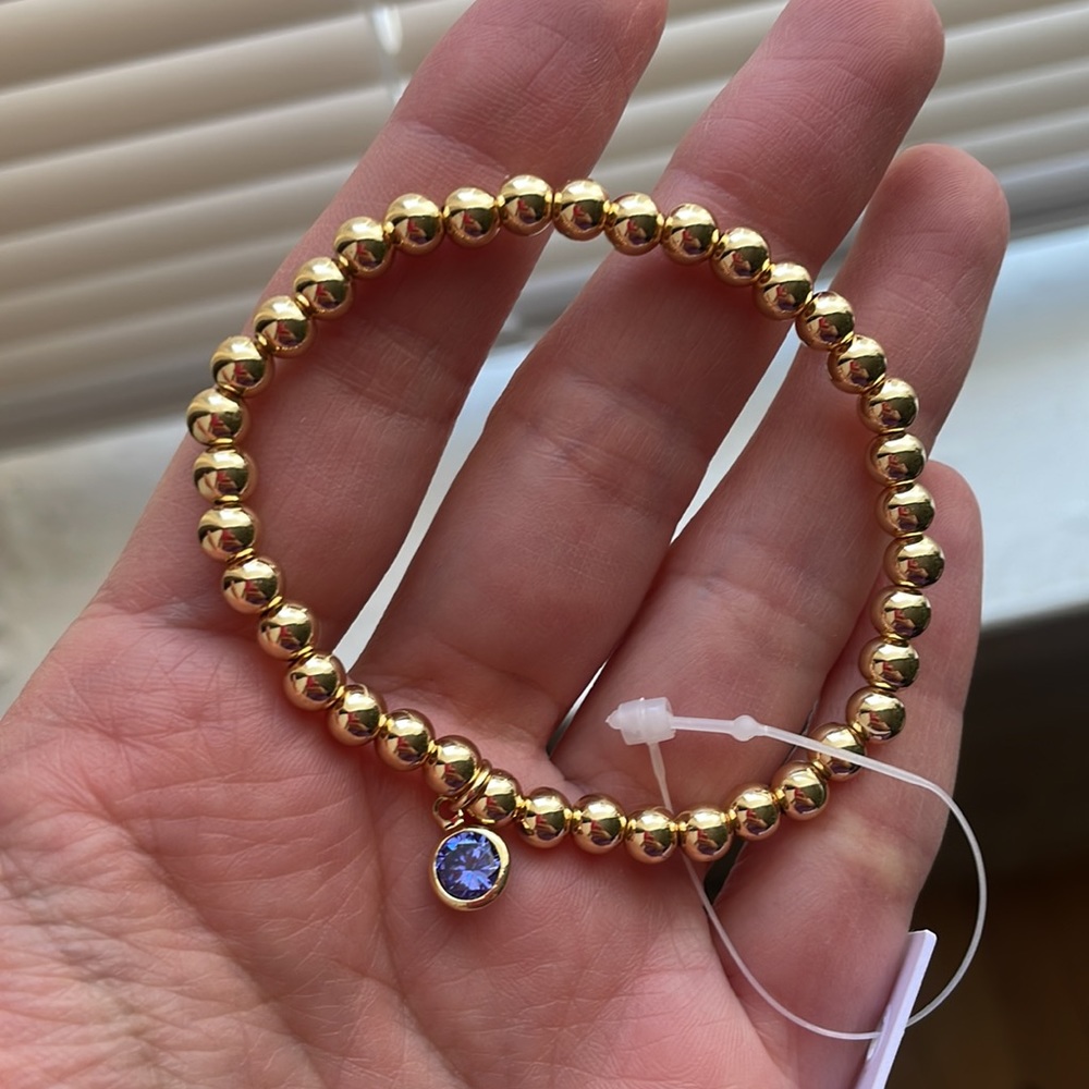 NWT baublebar pisa bracelet w blue birthstone charm